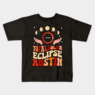 Total Solar Eclipse 2024 Austin Texas April 8 Vintage Kids T-Shirt